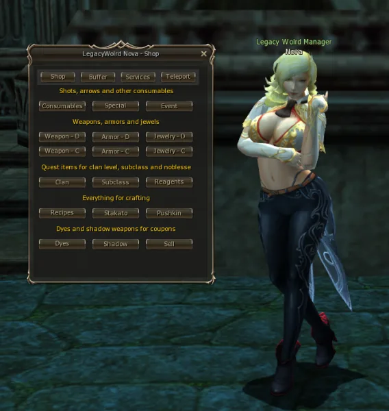 In-game shop NPC